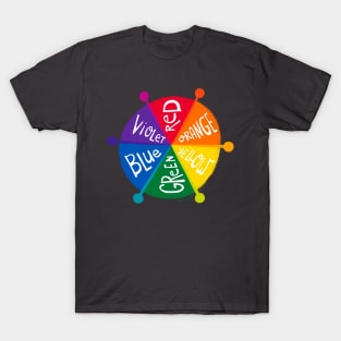 Cute Rainbow Color Wheel - great gift for artists and teachers T-Shirt